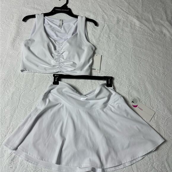 NWT Yogalicious White Set Size Large - Picture 2 of 8